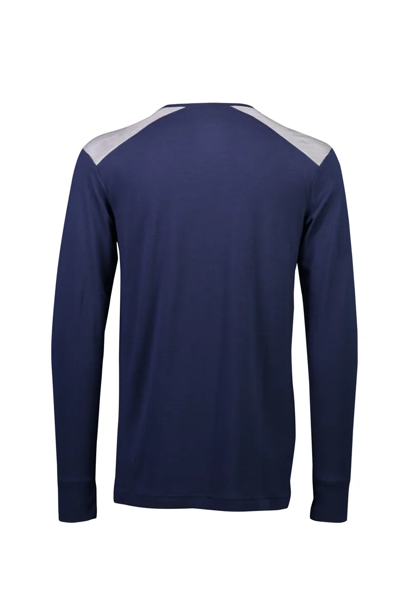 Mons Royale Alta Tech LS Crew Merino Baselayer Top in Navy/Grey-1