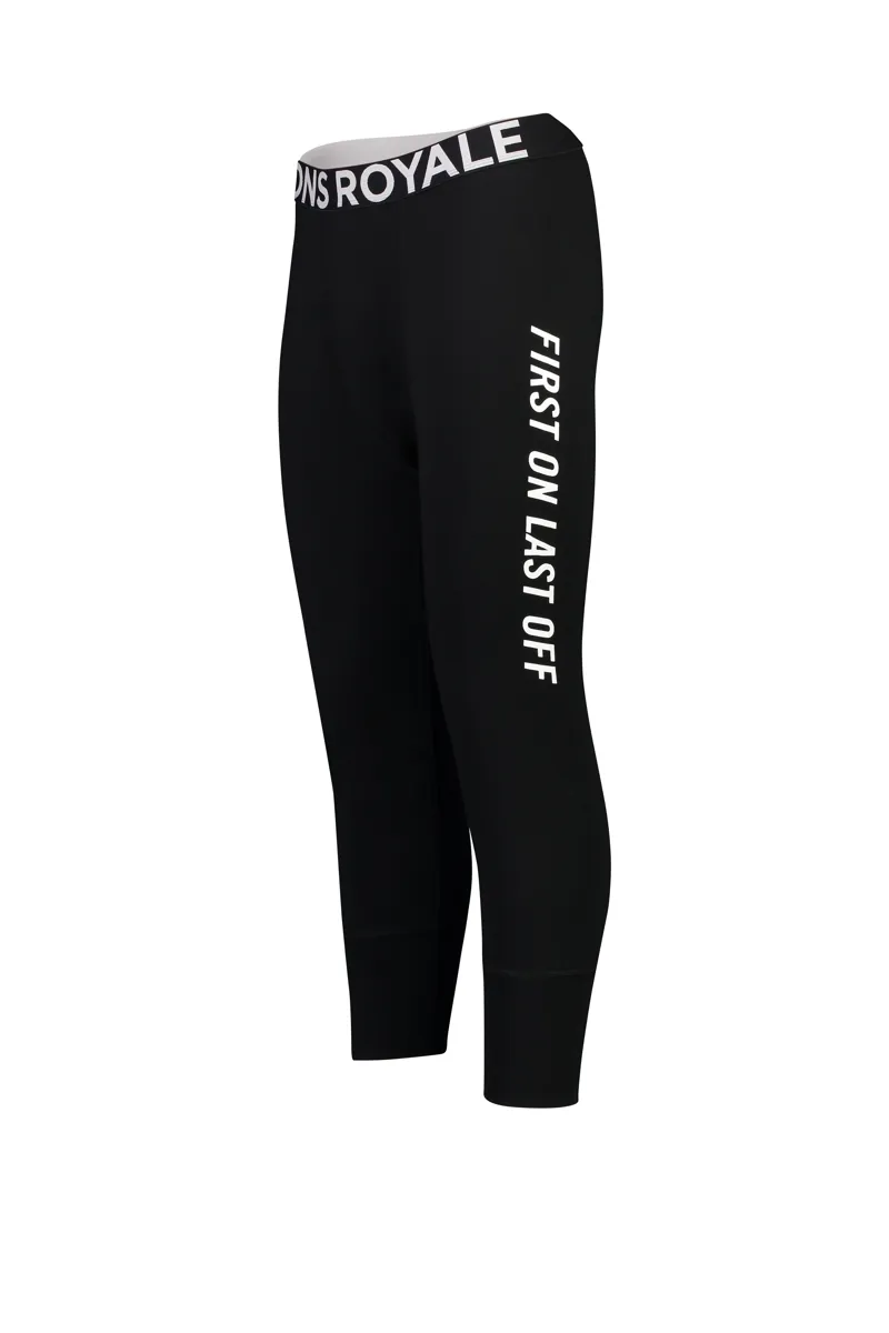 Mons Royale Mens Shaun Off 3/4 Leg Merino Leggings in Black-1
