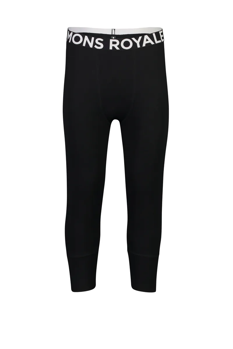 Mons Royale Mens Shaun Off 3/4 Leg Merino Leggings in Black