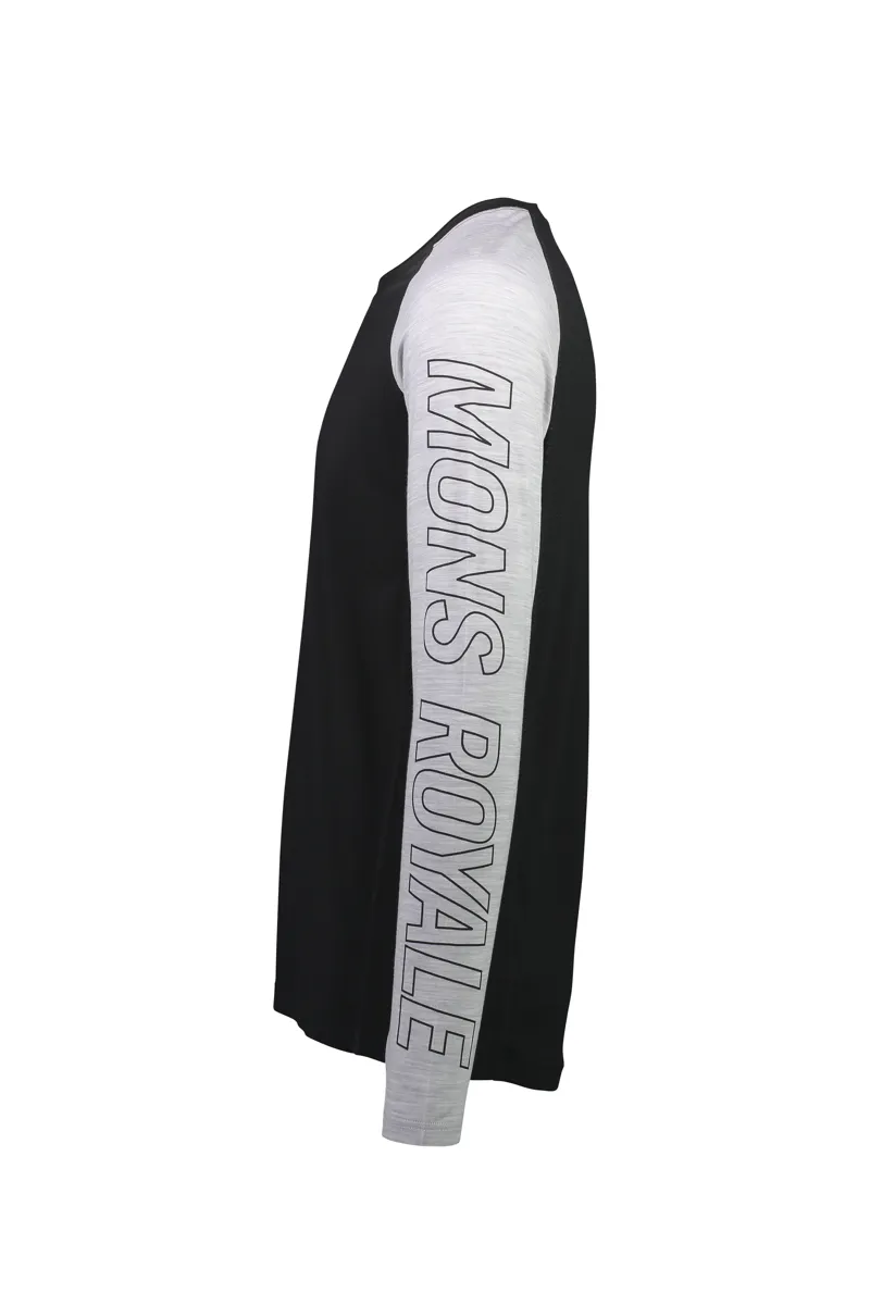 Mons Royale Mens Temple Tech LS Merino Baselayer Top in Black-1