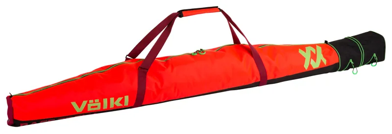 Volkl Racetiger Extendable Ski Bag in Red for 1 Pair of Skis and Poles