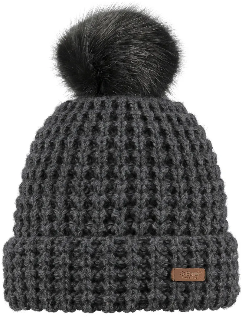 Barts Bonnie Beanie Hat in Dark Heather Grey