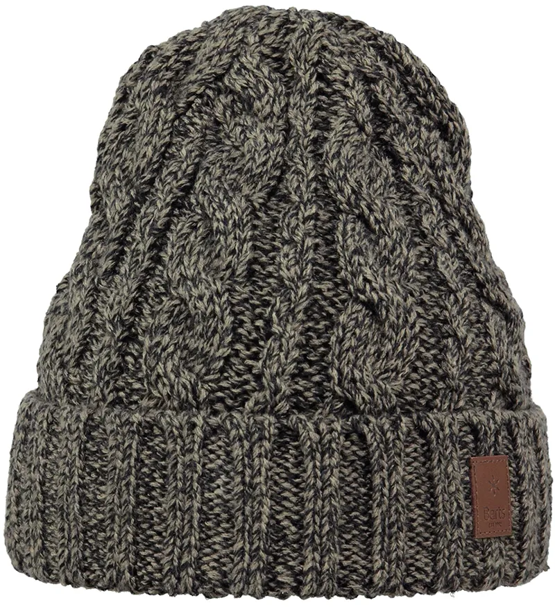 Barts Twister Turnup Beanie Hat in Stone