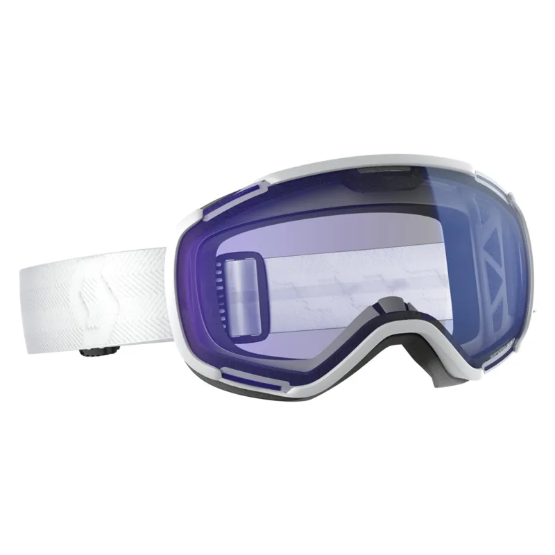 Scott Faze II Ski Goggles in White with Illuminator Blue Chrome Lens