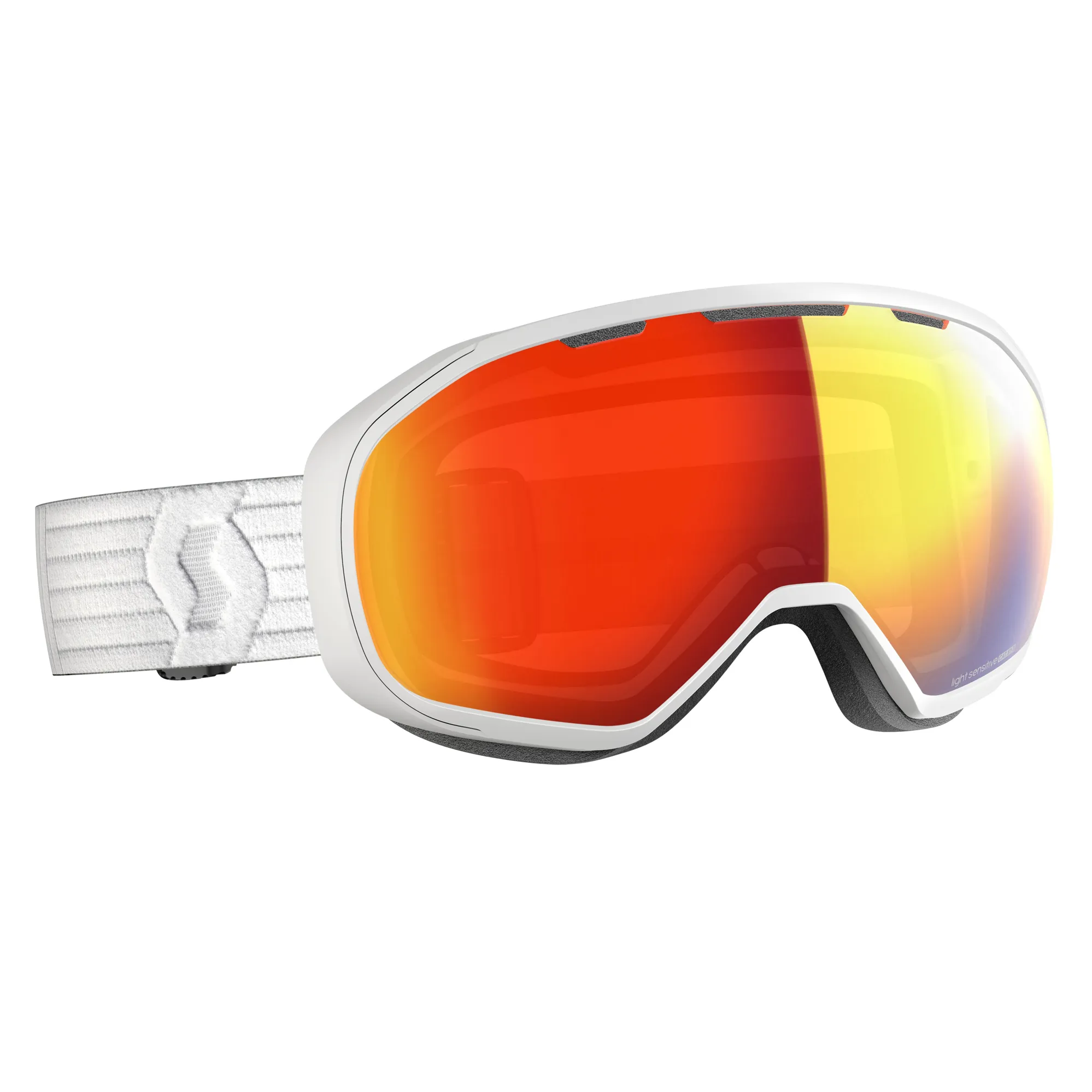 Scott Fix Ski Goggles in White with Light Sensitive Lens