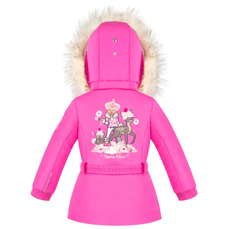Poivre Blanc Suzy Little Girls Ski Jacket in Rubis Pink Dark