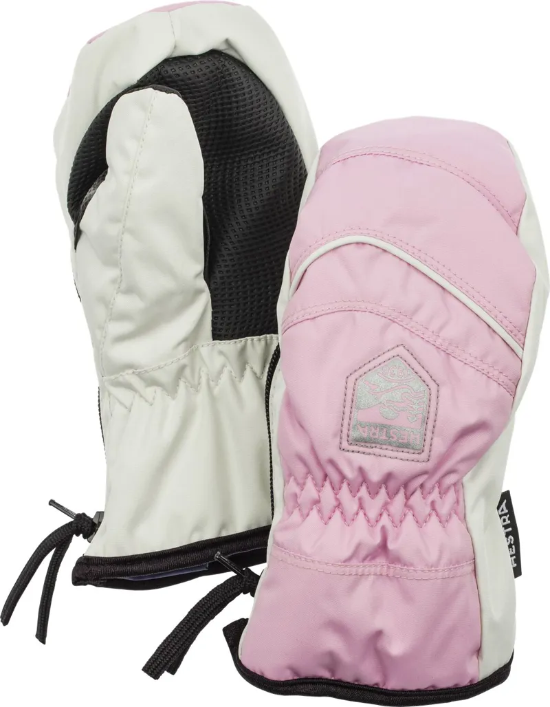 Hestra Primaloft Baby Zip Ski Mittens In Pink/White