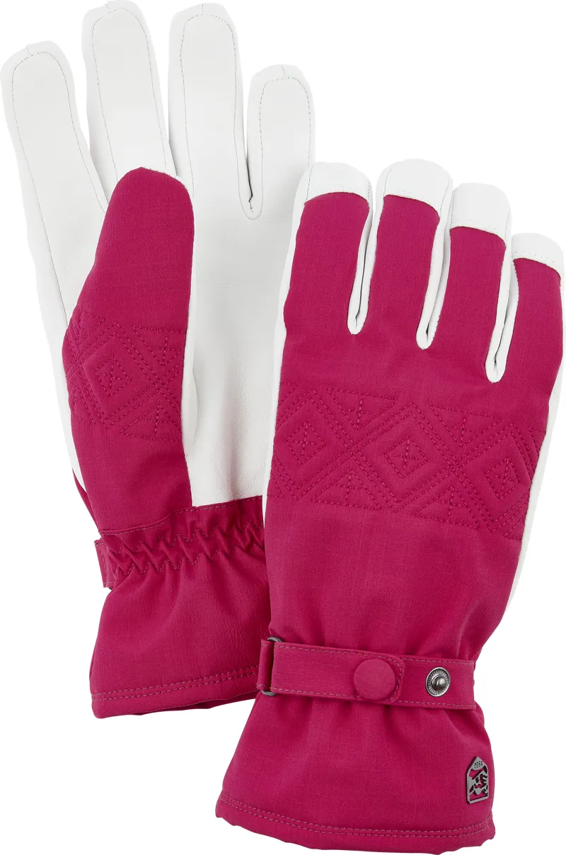 Hestra Swiss Wool Inverno Womens Ski Gloves in Fuchsia Pink