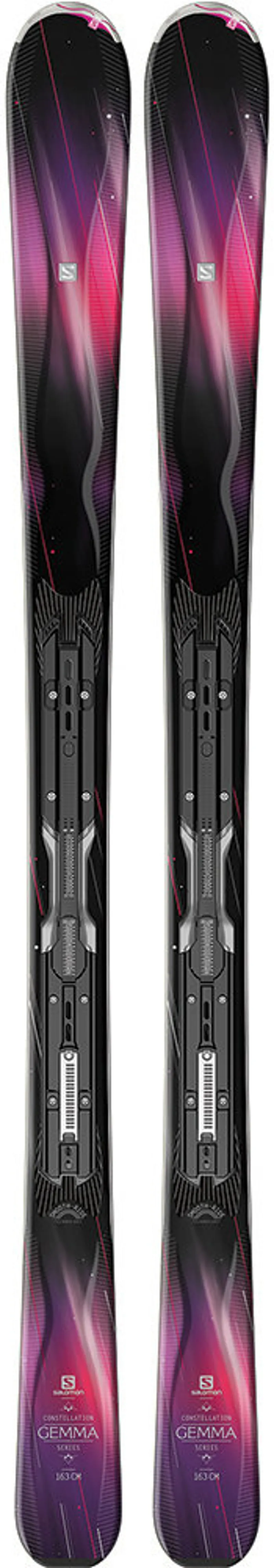 Salomon Gemma Womens 2017 Skis With XT10 Ti In Black/Pink