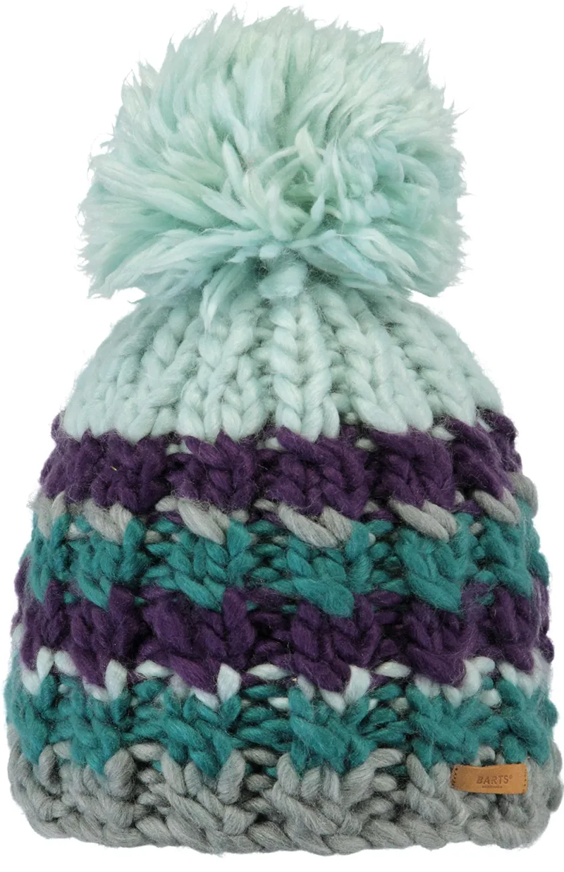 Barts Feather Beanie Hat in Heather Grey