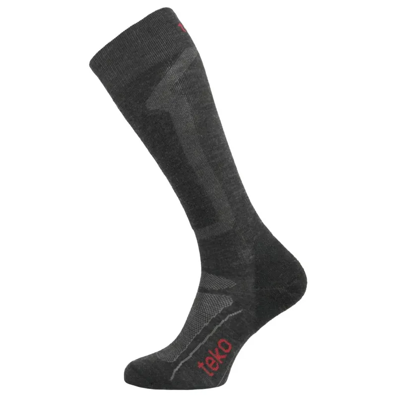 Teko Ski Pro Ultralight Organic Merino Mens Ski Socks In Jet Black