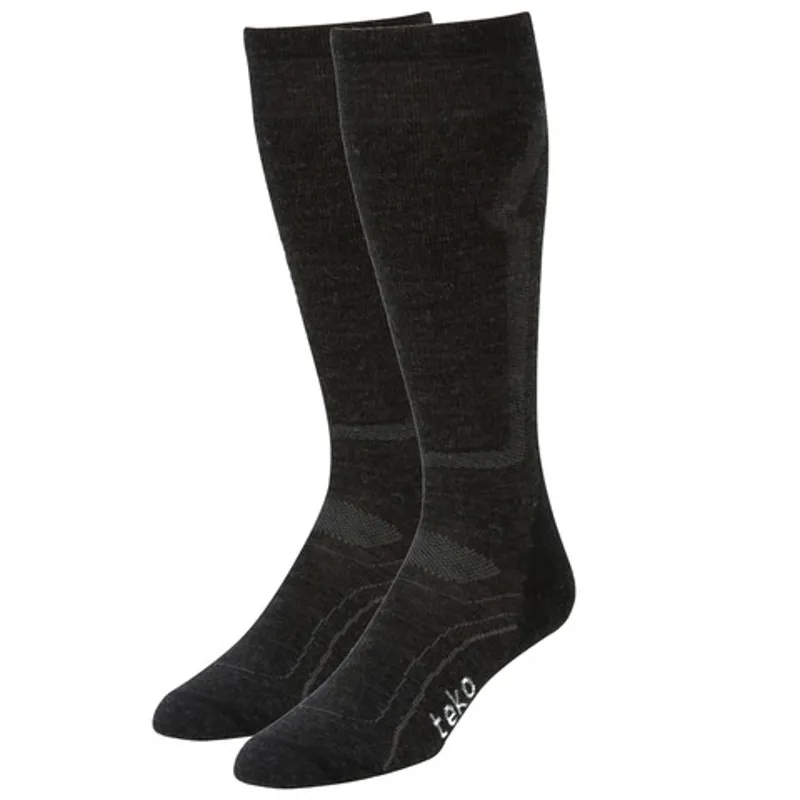 TEKO Organic Merino Ultra-Light Pro Mens Ski Socks Charcoal/Black