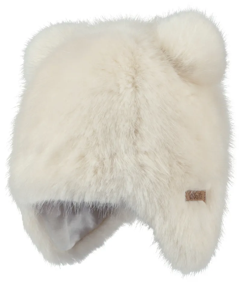 Barts Furry Toddler Earflap Hat in White