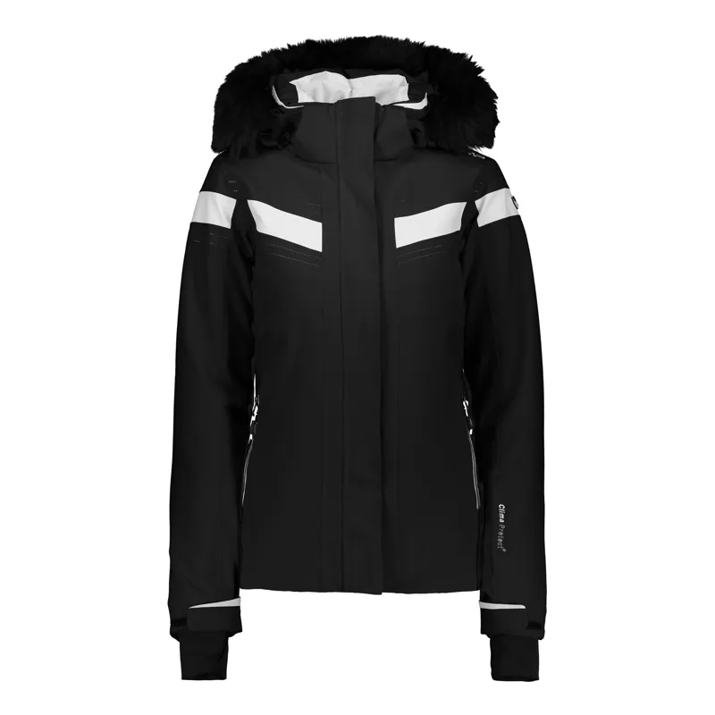 CMP Joss Womens Faux Fur Ski Jacket in Black