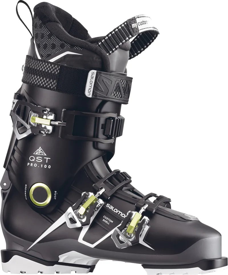 Salomon QST Pro 100 CS Mens Ski Boots in Black Anthracite