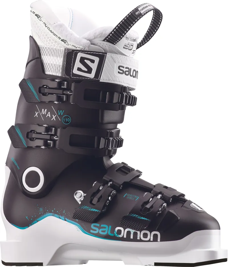 Salomon X Max 110W Custom Shell Womens Ski Boots in Black/White
