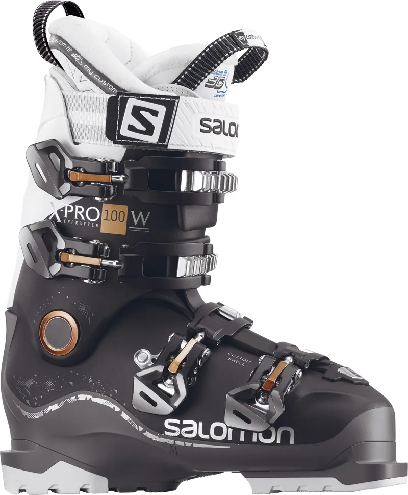 Salomon X Pro 100 W Custom Shell Womens Ski Boots In Black/Anthracite