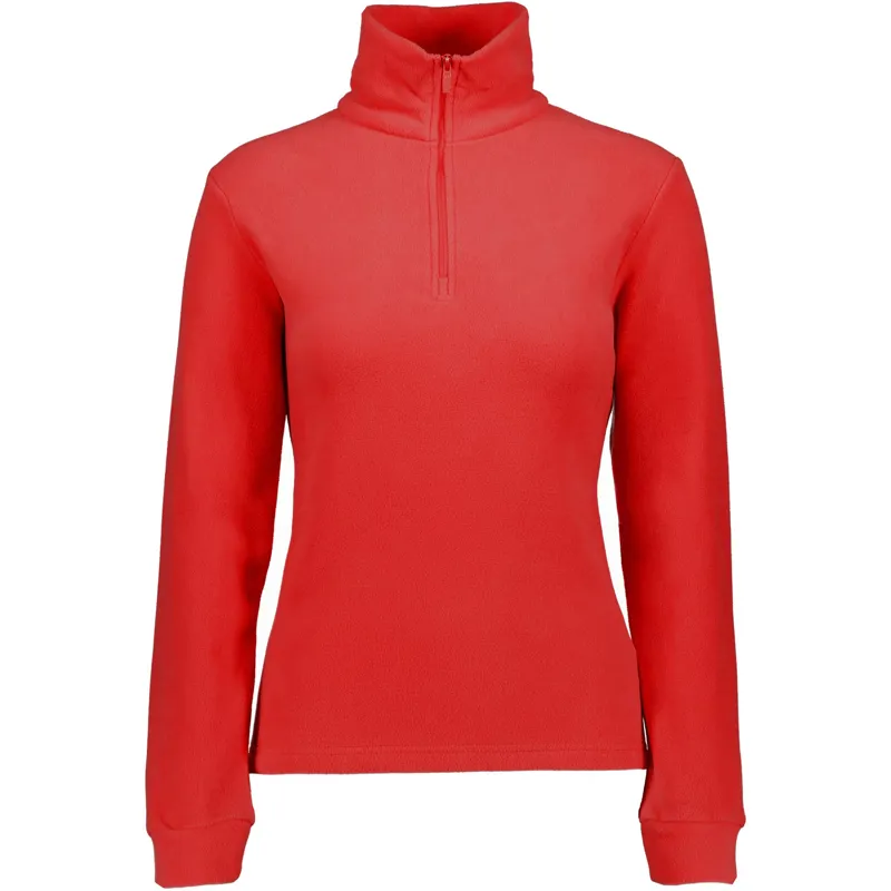 CMP Ladies Micro Fleece Half Zip Midlayer Top in Red