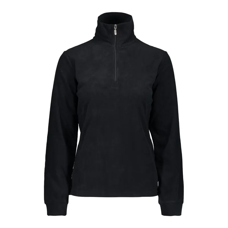CMP Ladies Micro Fleece Half Zip Midlayer Top in Black