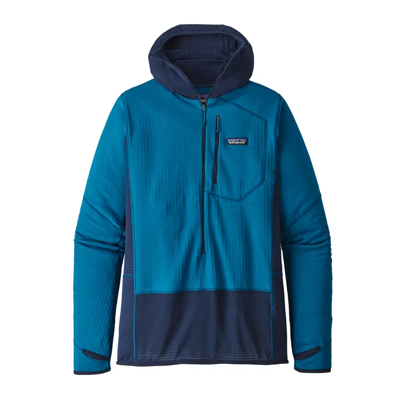 Patagonia Mens R1 Fleece Pullover Hoody in Balkan Blue The Ski Sh