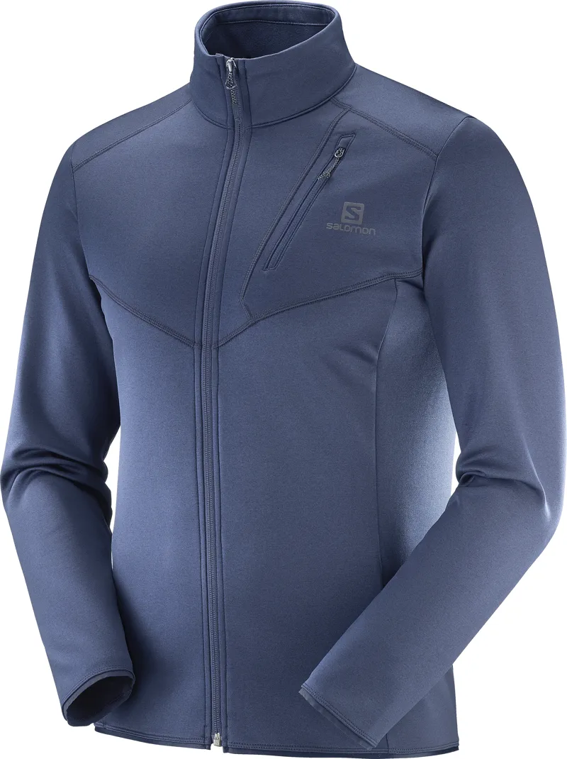 Salomon Discovery FZ Full Zip Mens Layer in Night Blue