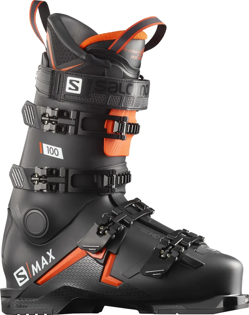 Salomon S Max 100 Mens Ski Boots in Black/Orange