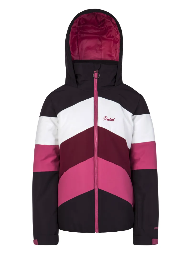 Protest Celeste Jacket Girls Ski Jacket in Red/Pink/White