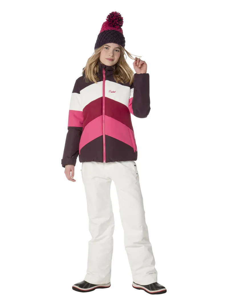 Protest Celeste Jacket Girls Ski Jacket in Red/Pink/White-1