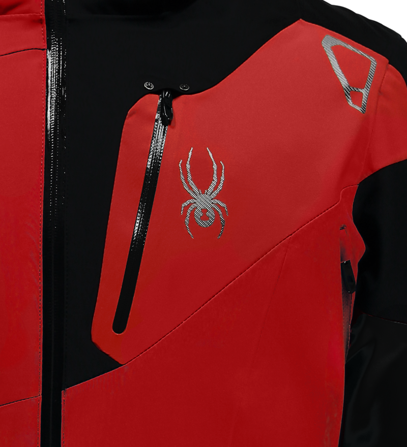 Spyder Leader Mens Ski Jacket In Red/Black/Red-2