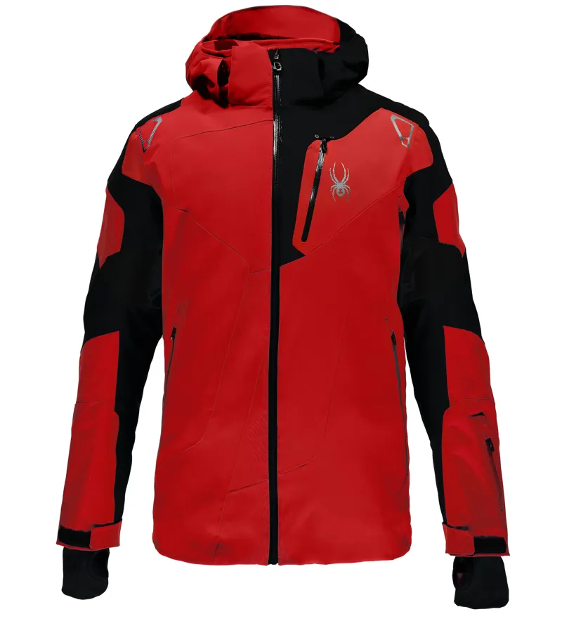 Spyder Leader Mens Ski Jacket In Red/Black/Red The Ski Shop