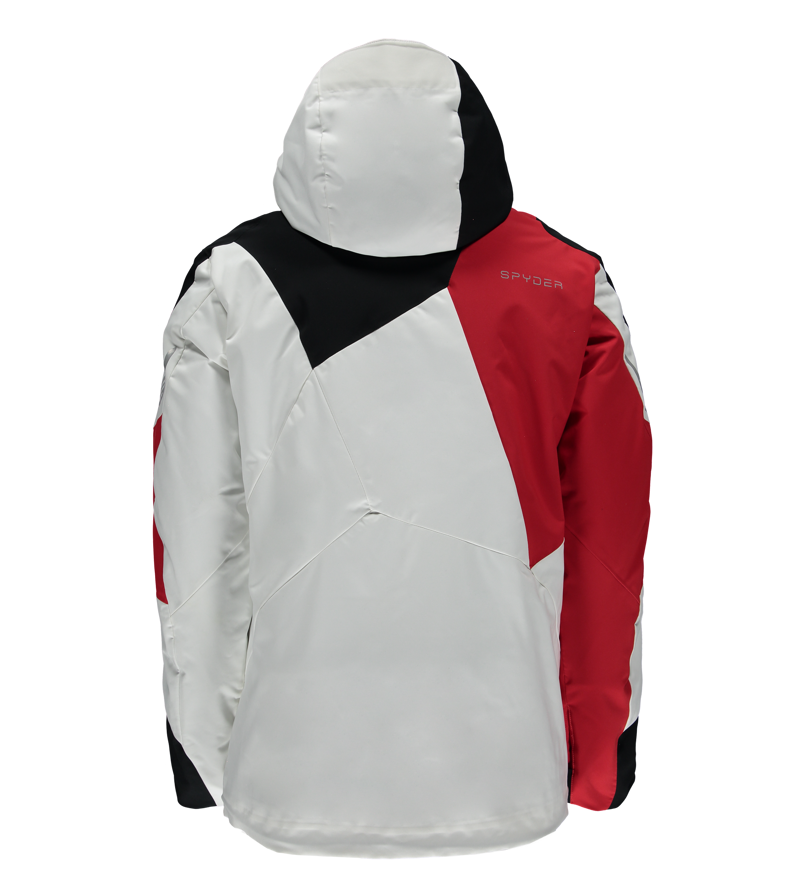 Spyder Leader Mens Ski Jacket In White/Red-1