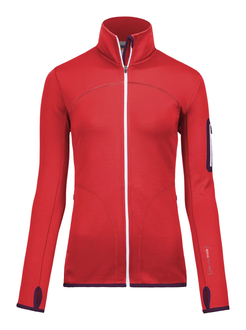 Ortovox Merino Fleece Womens Jacket in Hot Coral