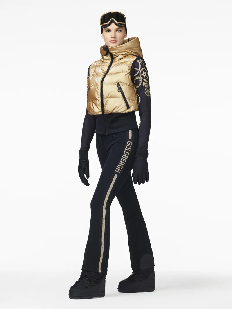 Goldbergh Cher Womens Schoeller Stretch Ski Pants - Black / Gold Trim-5