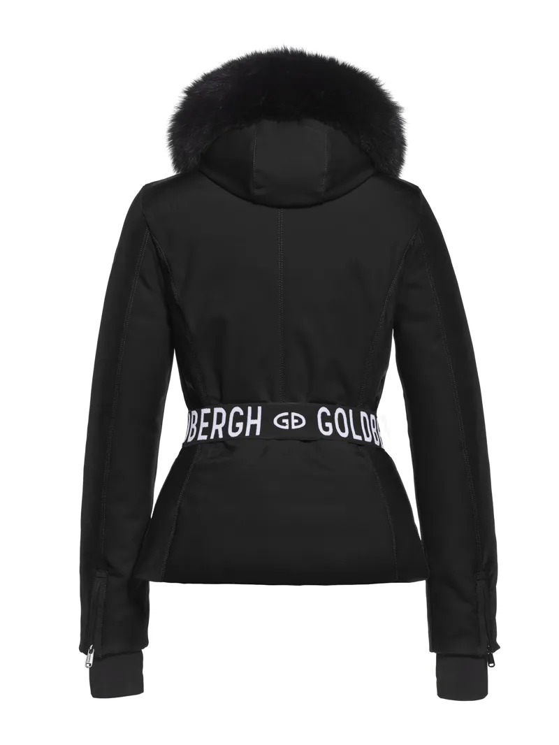 Goldbergh Hida Faux Fur Womens Down Ski Jacket in Black-1