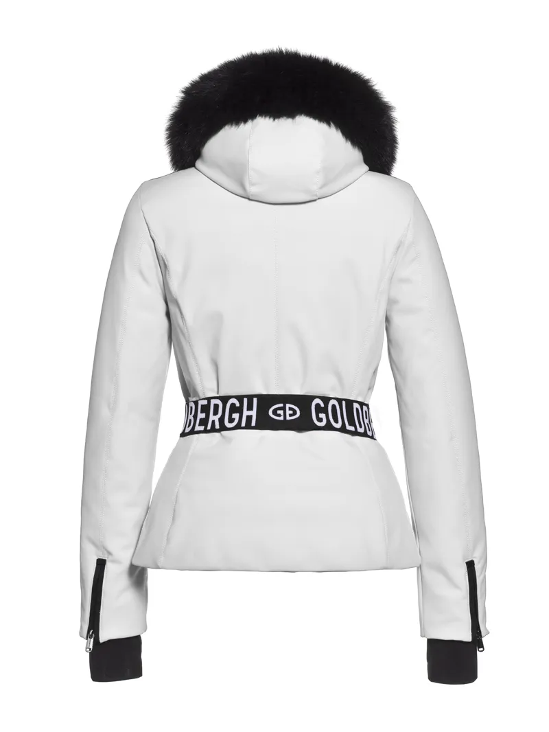 Goldbergh Hida Faux Fur Womens Down Ski Jacket in White-1