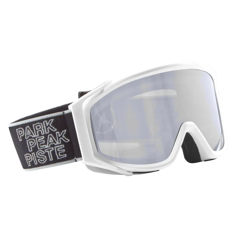 Spirit Junior Ski Goggles - White with Silver Mirror Lens