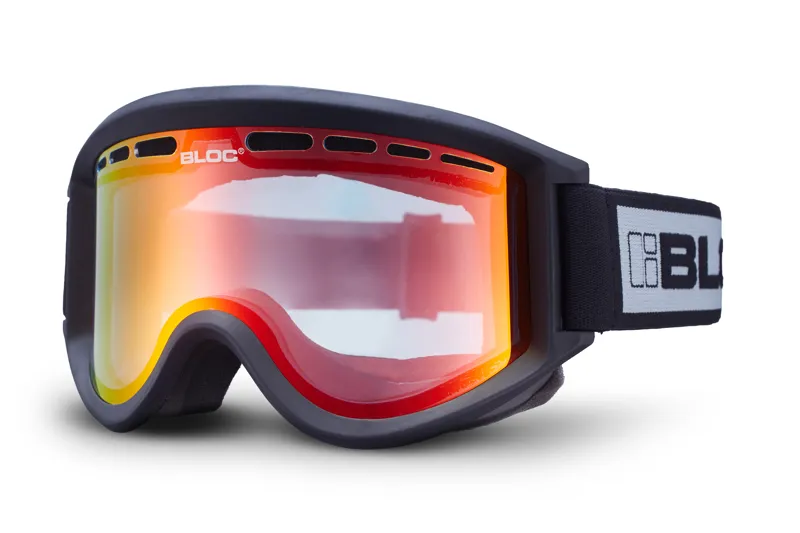 Bloc Aero Ski Goggles Matt Black with Photochromic Red Lens-1