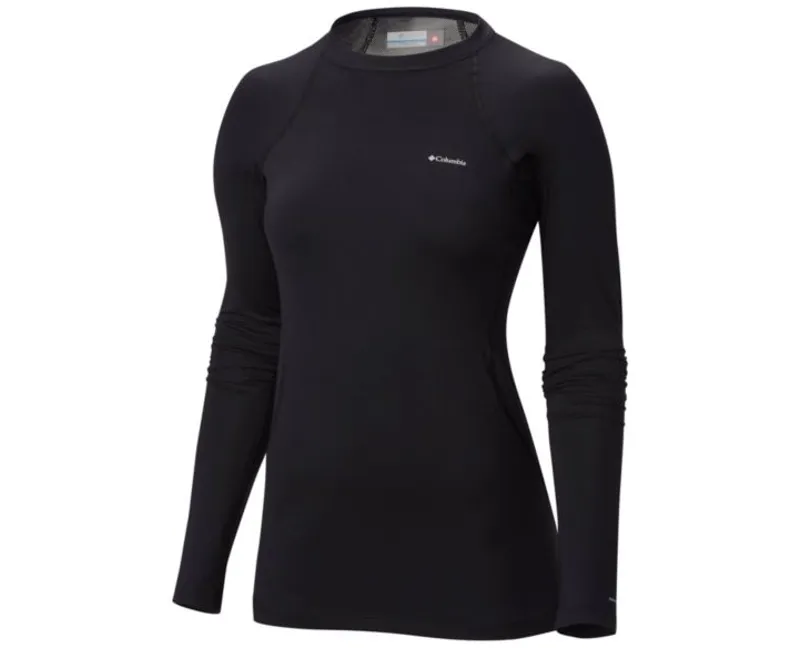 Columbia Mid Weight Womens LS Crewe Thermal Baselayer Top In Black