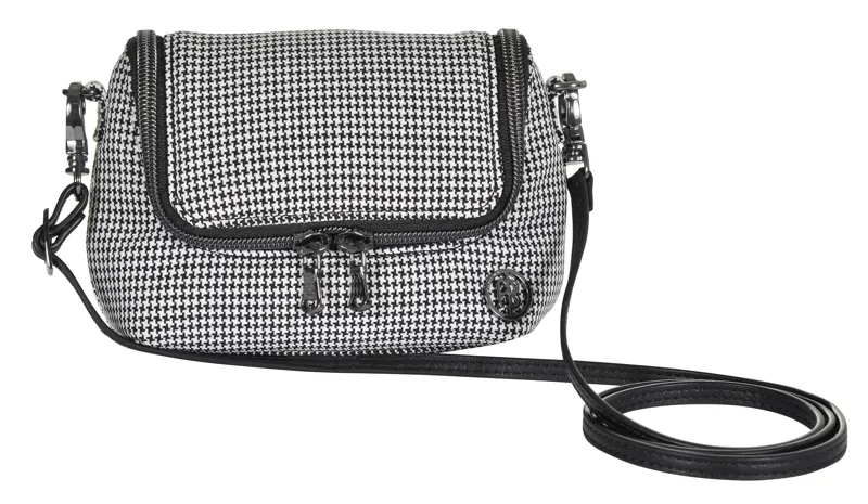 Poivre Blanc Womens Belt Bag In Check Black