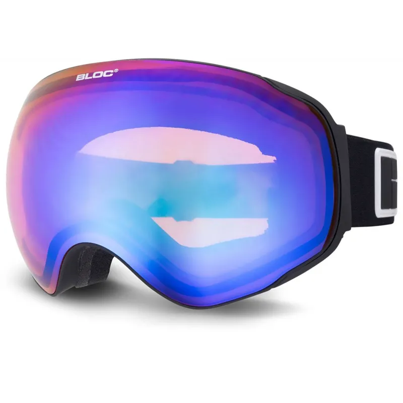 Bloc Evolution Ski Goggles in Black with Orange/Blue Lens