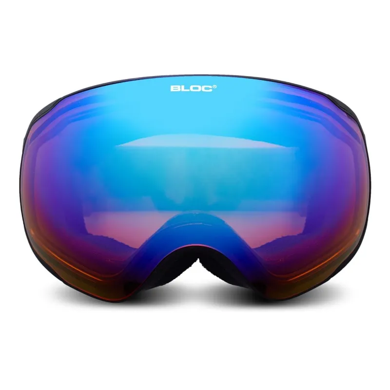 Bloc Evolution Ski Goggles in Black with Orange/Blue Lens-1