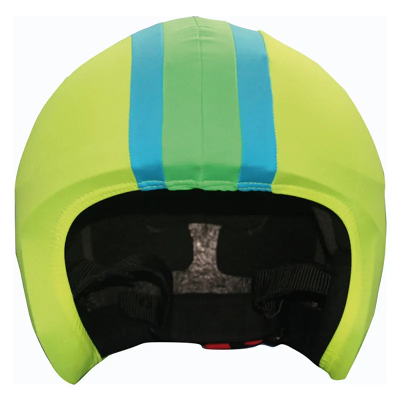 Coolcasc Helmet Cover Foggy Days in Lime and Stripe
