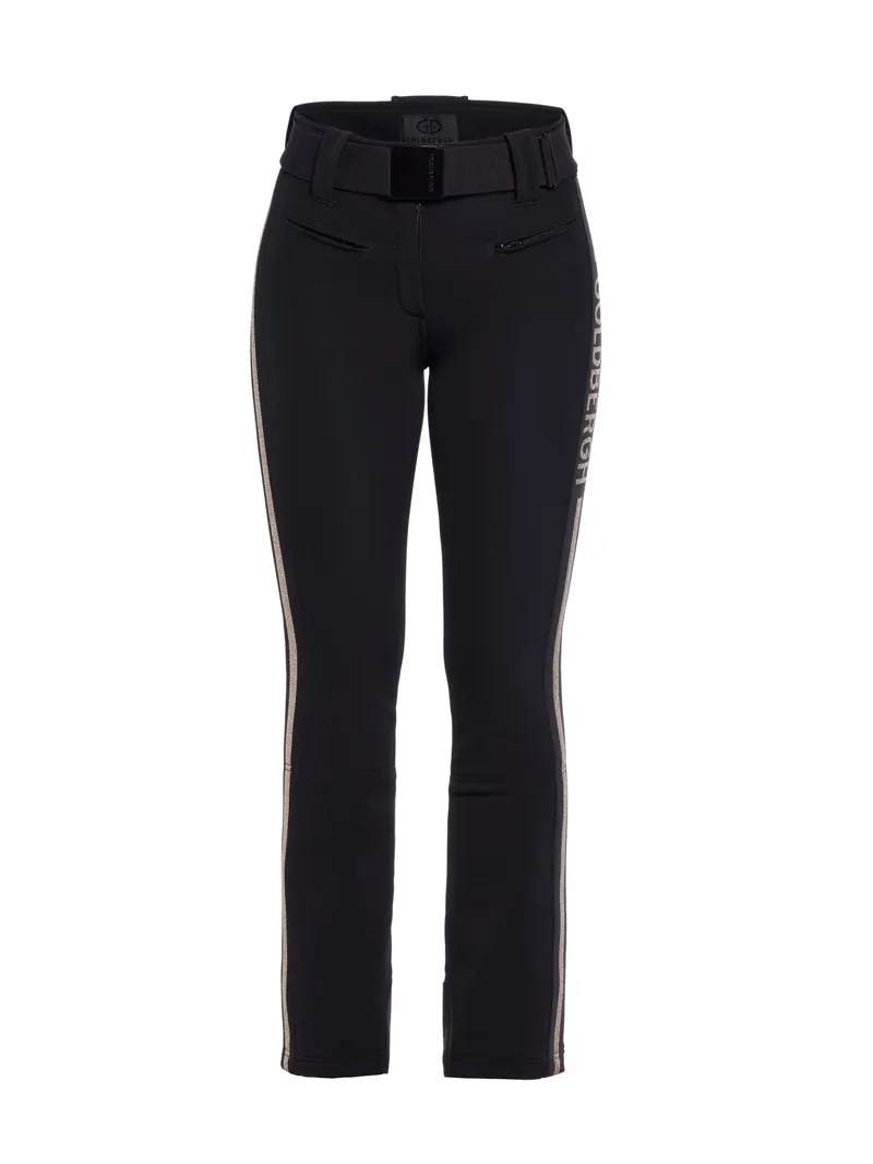 Goldbergh Cher Womens Schoeller Stretch Ski Pants - Black / Gold Trim-1