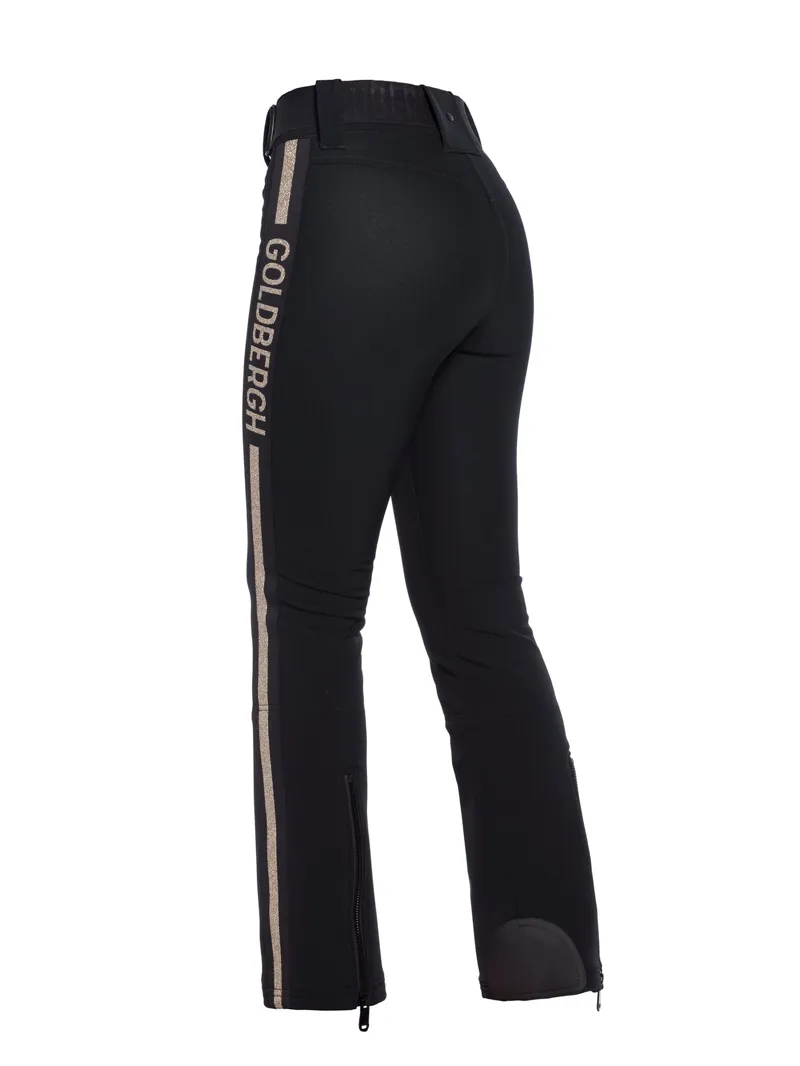 Goldbergh Cher Womens Schoeller Stretch Ski Pants - Black / Gold Trim-3