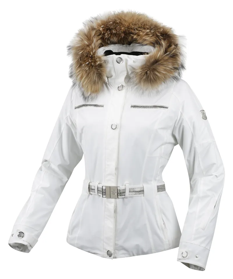 Henri Duvillard Cirse Fur Womens Ski Jacket in White