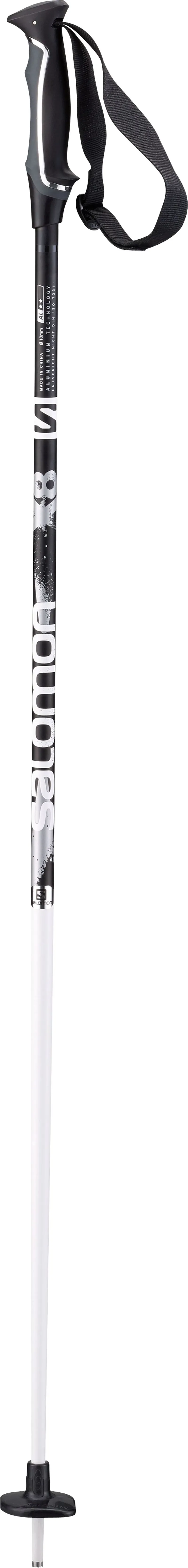 Salomon X 08 Ski Poles in Black/Silver-1
