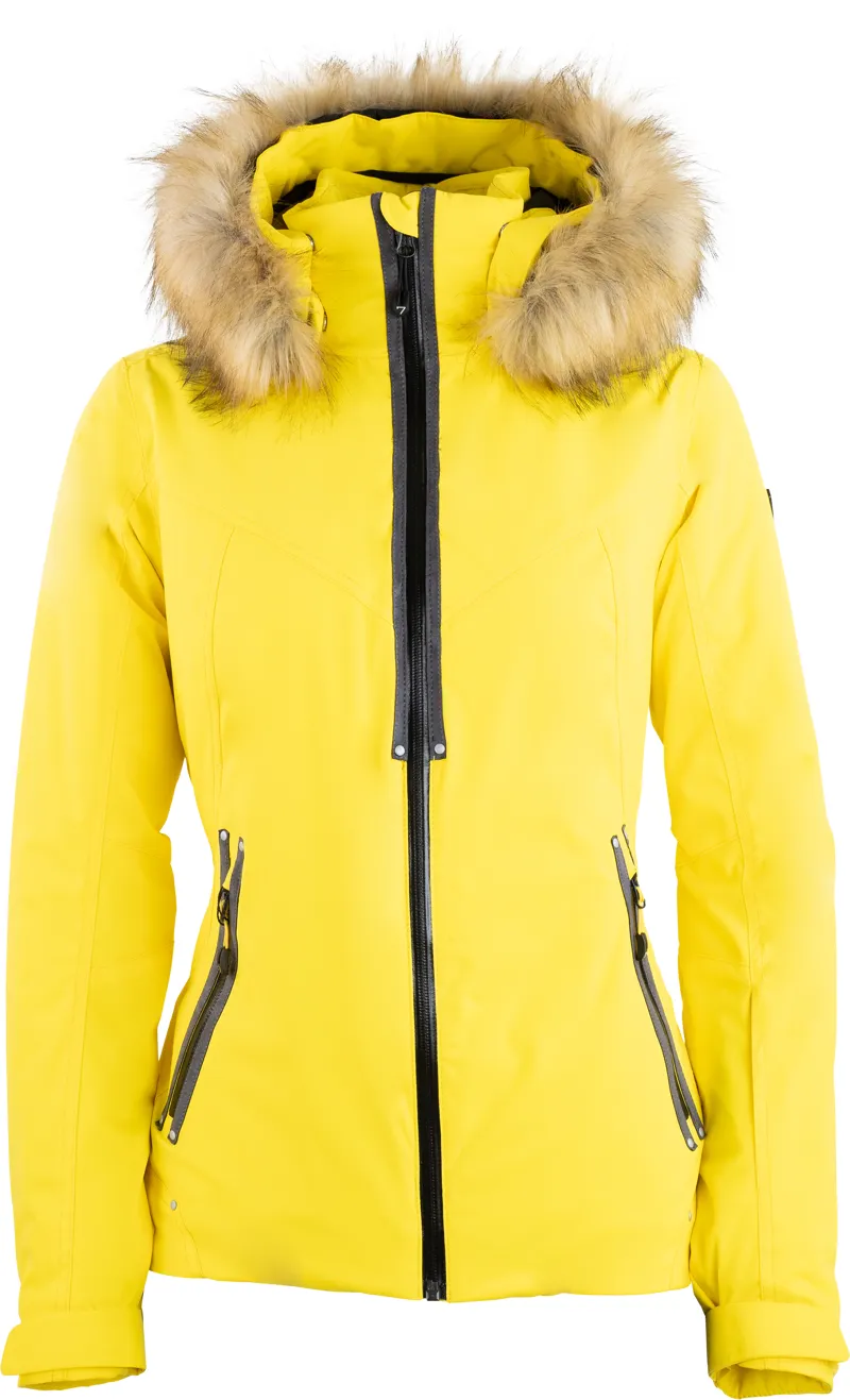 Fur trim cheap ski jacket
