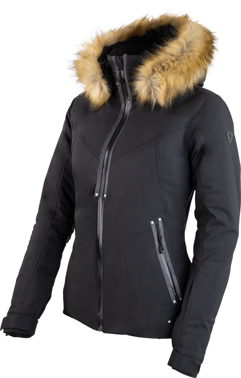 Degre 7 Womens Geod 2.0 Faux Fur Trim Ski Jacket in Black-1
