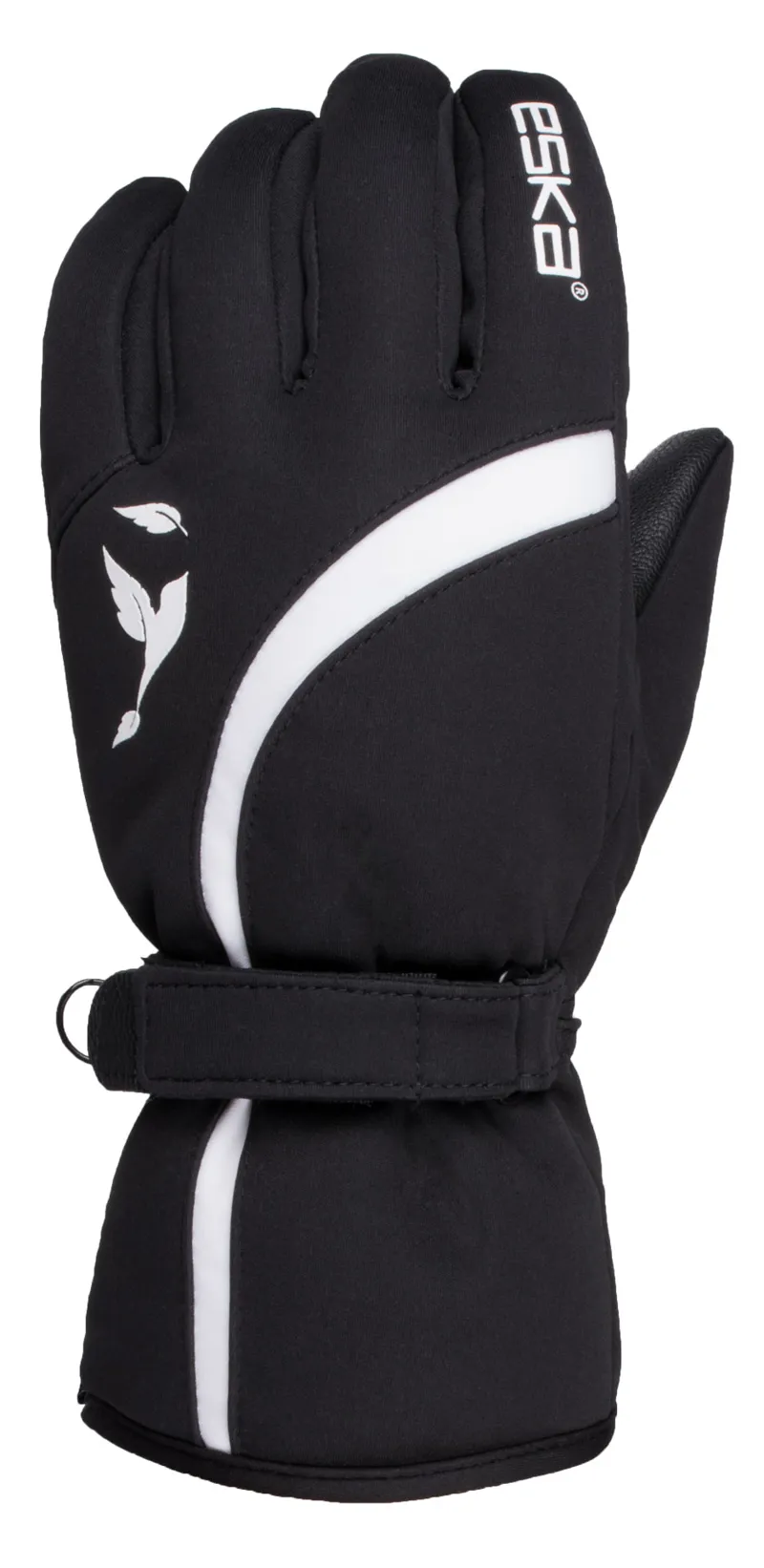 Eska Lea Thindown Womens Ski Gloves in Black/White