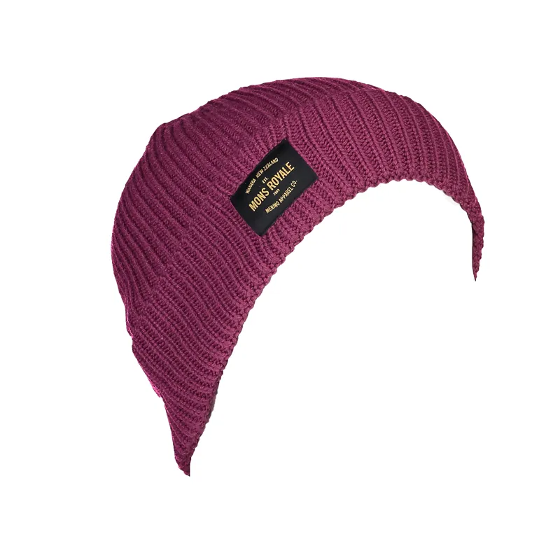 Mons Royale Fisherman Merino Beanie Hat in Rose
